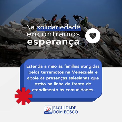 Ação Solidária aos atingidos por terremoto na Venezuela